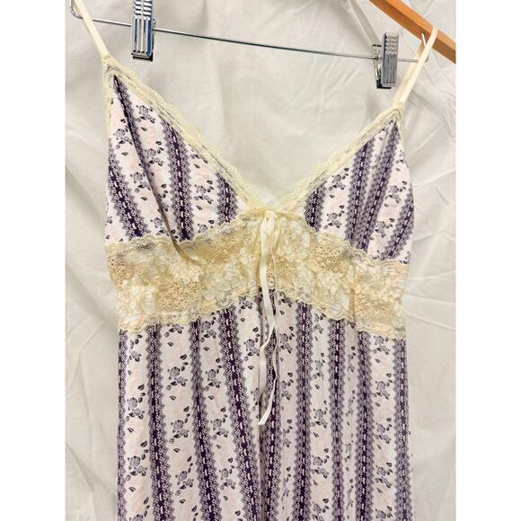 Y2K Babydoll Lace Mesh Floral Bow‎ Tie Coquette Blouse Top Medium - Picture 3 of 6